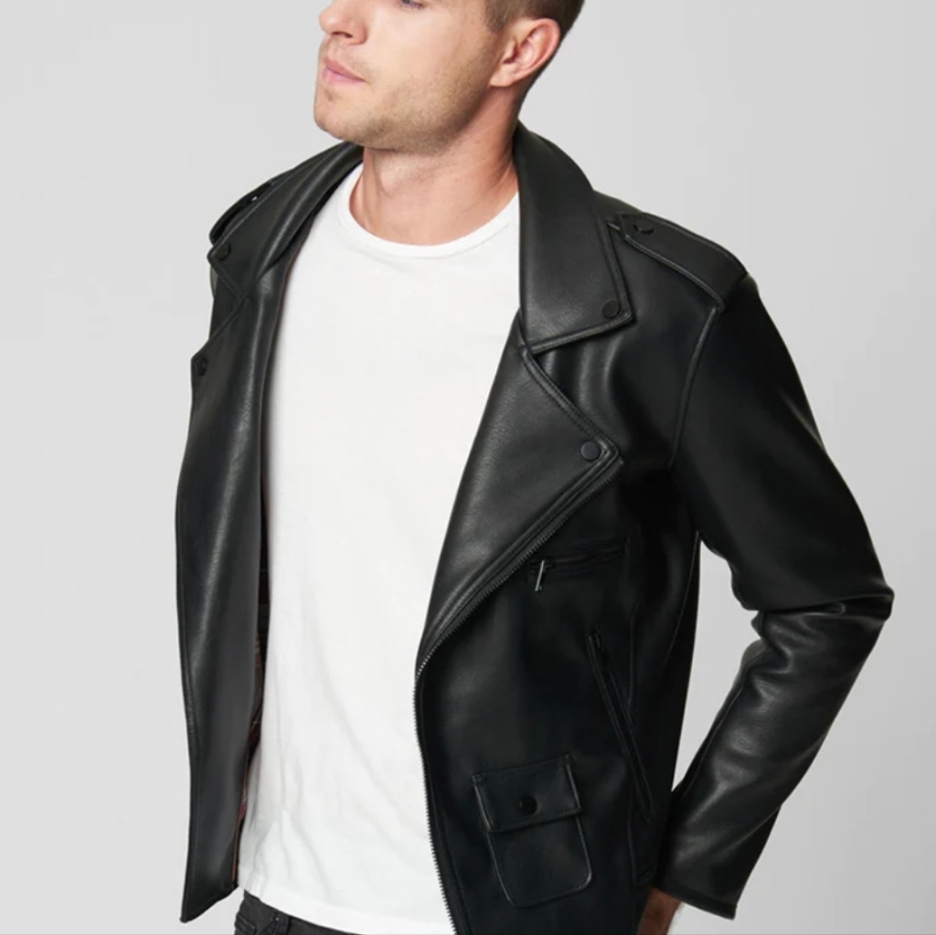 Blank Nyc Jacket In On Tap Faux Leather Moto Jacket For Men
